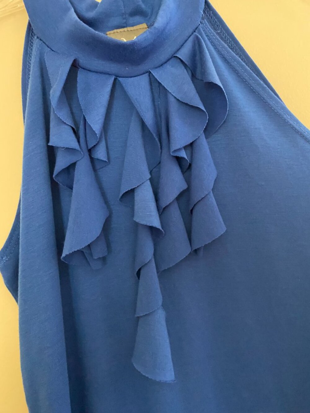 Royal Blue Ruffle Tank Top - Picture 6 of 7